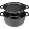 Ketinis puodas su keptuve, 5 L + 1 L ['puodas su keptuve', ' 2 viename', ' ketinis puodas', ' keptuvė iš ketaus', ' ketinė keptuvė', ' ketinių indų rinkinys', ' virimui', ' kepimui', ' kepimui orkaitėje', ' laužui', ' grilinė keptuvė']