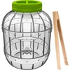 Nedūžtantis, daugiafunkcis rauginimo stiklainis + žnyplės, 5 l ['rauginti agurkai', ' raugintas žiedinis kopūstas', ' rauginti burokėliai', ' burokėlių raugas', ' stiklainis iš plastiko', ' plastikinis stiklainis', ' namų raugintos daržovės', ' 5 l stiklainis', ' rauginimui sertifikuotas stiklainis', ' žnyplės agurkams', ' stiklainis su žnyplėmis']