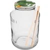 Stiklainis 1,5 l, fi 82/6 su spalvotu dangteliu + žnyplės ['stiklinis stiklainis', ' stiklainis su dangteliu', ' stiklainis agurkų rauginimui', ' stiklainis agurkams', ' stiklainis su žnyplėmis', ' žnyplės agurkams', ' virtuvinės žnyplės']