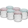 Stiklainis TO 106 ml su spalvotu dangteliu fi 53 - 6 vnt. ['stiklainiai', ' maži stiklainiai', ' stiklainėlis', ' stiklinis stiklainis', ' stikliniai stiklainiai', ' stiklainis su užsukamu dangteliu', ' stiklainiai konservams', ' stiklainis konservavimui', ' stiklainiai konservavimui', ' stiklainiai prieskoniams', ' stiklainis džemui', ' stiklainis konfitūrams', ' stiklainis medui', ' stiklainėlis medui']
