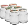 Stiklainis TO 720 ml su spalvotu užsukamu dangteliu fi 82/6 - 6 vnt. ['stiklainių rinkinys', ' stiklainiai uogienėms', ' stiklainis konservams', ' stiklainis konservams', ' stiklainiai su dangteliais', ' stiklainiai fi 82', ' stiklainiai su spalvotais dangteliais', ' stiklainiai konservams', ' stiklainiai konservavimui', ' stiklainiai mėsai', ' stiklainis', ' stiklainiai pasterizavimui', ' mėsa stiklainyje']