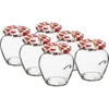 Stiklainis TO Amfora 580 ml su spalvotu užsukamu dangteliu fi82/6 - 6 vnt. - 8 