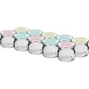 Stiklainis Twist-off 30 ml su spalvotu dangteliu fi 43 - 10 vnt. ['stiklainiai', ' maži stiklainiai', ' stiklainėlis', ' stiklinis stiklainis', ' stikliniai stiklainiai', ' stiklainis su užsukamu dangteliu', ' stiklainiai konservams', ' stiklainis konservavimui', ' stiklainiai konservavimui', ' stiklainiai prieskoniams', ' stiklainis uogienei', ' stiklainis konfitiūrui', ' stiklainis medui', ' stiklainėlis medui']
