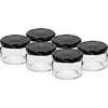 Žemas stiklainis 200 ml - su juodu dangteliu fi 82/6, 6 vnt. ['žemas stiklainis', ' stiklinis stiklainis', ' 200 ml stiklainis', ' twist-off dangtelis', ' stiklainis džemams', ' laikymo indas', ' naminiai konservai', ' stiklainis silkei', ' stiklainis salotoms', ' stiklainis desertui']