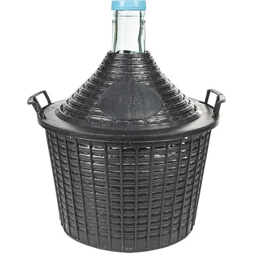 10 l vyno balionas plastikiniame krepšyje
