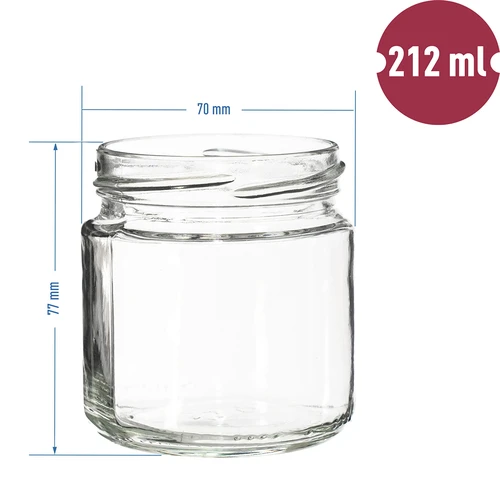 212 ml talpos stiklainis su spalvotais užsukamais dangteliais ø 66. - 7