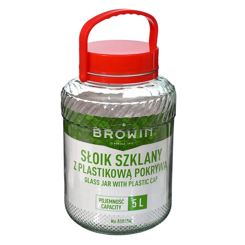 5 l stiklainis su plastikiniu dangčiu - 5