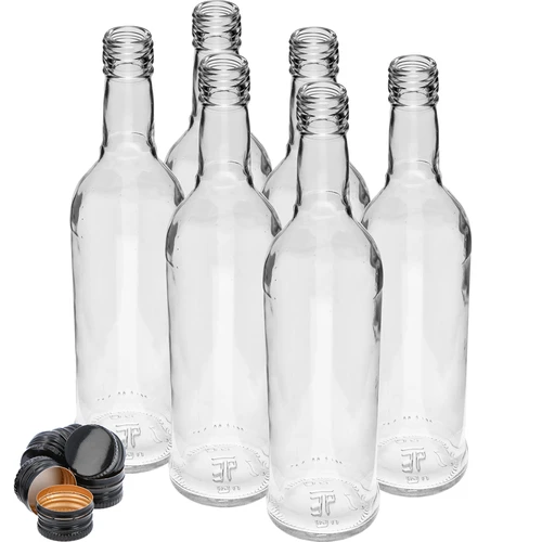 500 ml lieknas butelis su juodu užsukamu kamšteliu, degtinei, 6 vnt. - 3