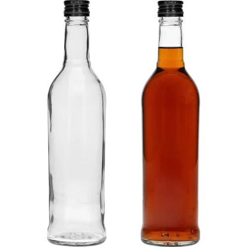 500 ml lieknas butelis su juodu užsukamu kamšteliu, degtinei, 6 vnt. - 5