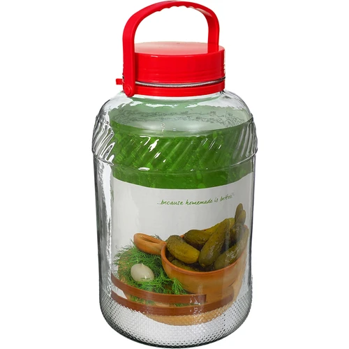 8 L stiklainis su plastikiniu dangčiu - 3