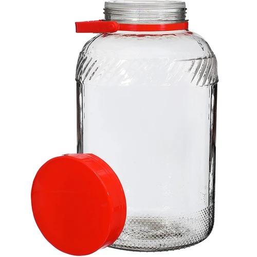 8 L stiklainis su plastikiniu dangčiu