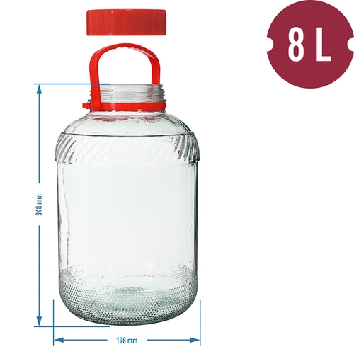 8 L stiklainis su plastikiniu dangčiu - 6