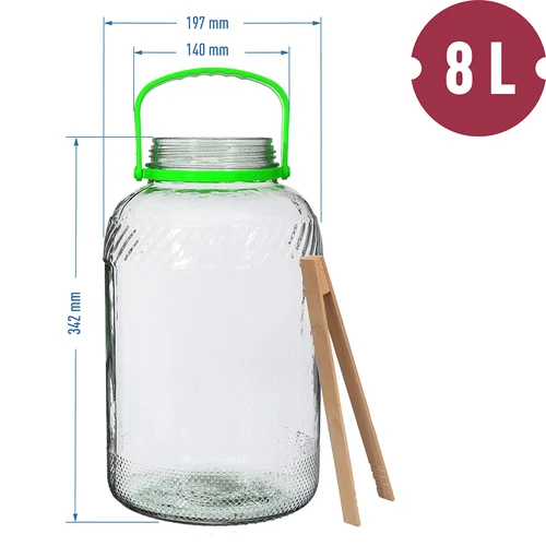 8 l stiklinis stiklainis su žnyplėmis - 6