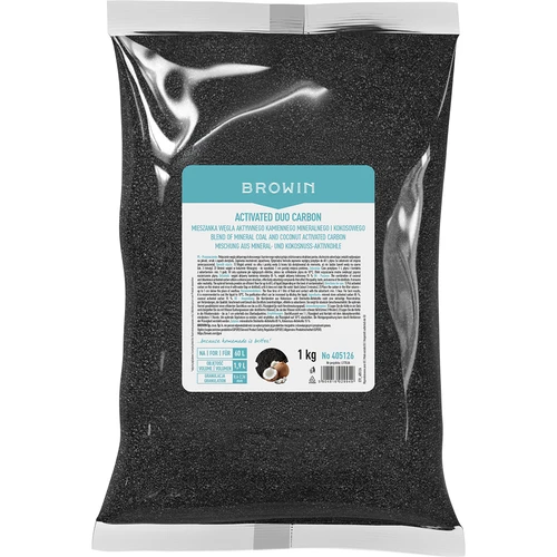 Activated Duo Carbon – aktyvintos mineralinės (akmens) ir kokosų anglies mišinys, 1 kg, iki 60 l