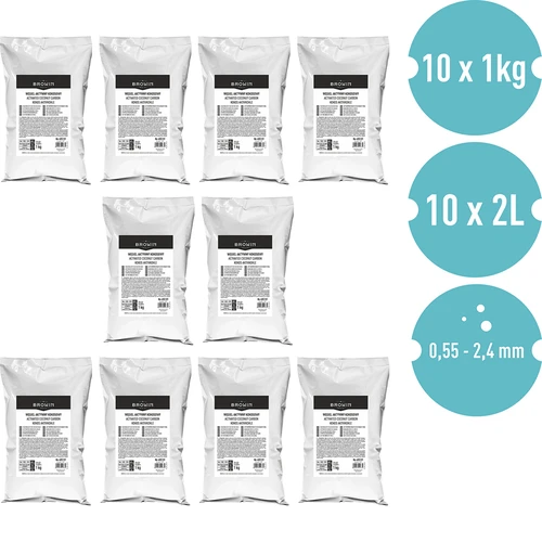 Aktyvuota kokosų kevalų anglis 1 kg x 10 – rinkinys - 2