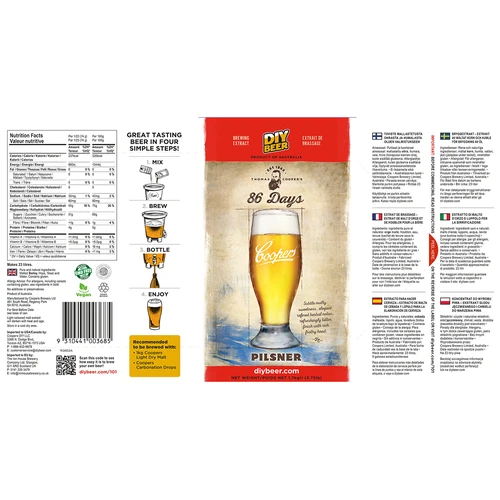 Alaus gamybos rinkinys Coopers 86 Days Pilsner - 5
