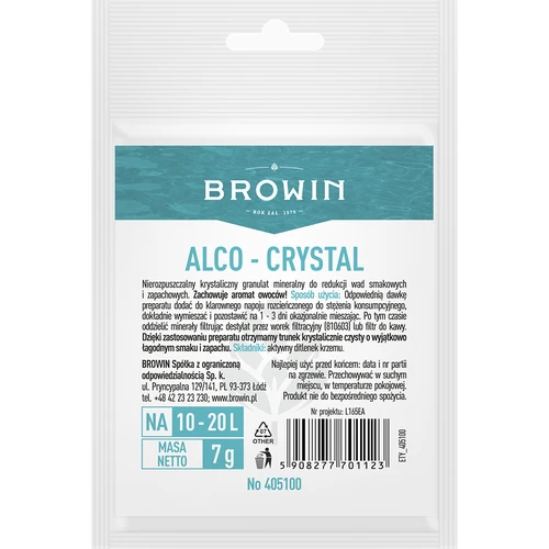 Alco-crystal - priemonė, gerinanti alkoholinių gėrimų savybes