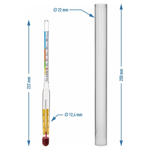 Alkoholometras su termometru - 3
