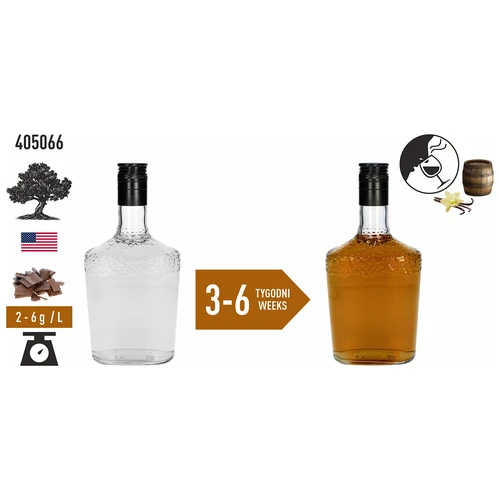 Amerikietiškos ąžuolo drožlės, stipriai skrudintos, iš burbono statinių, 50 g - 6