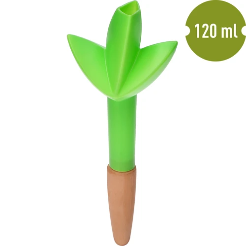 Augalų laistytuvas – žalias lapelis su keraminiu smaigu, 120 ml - 2