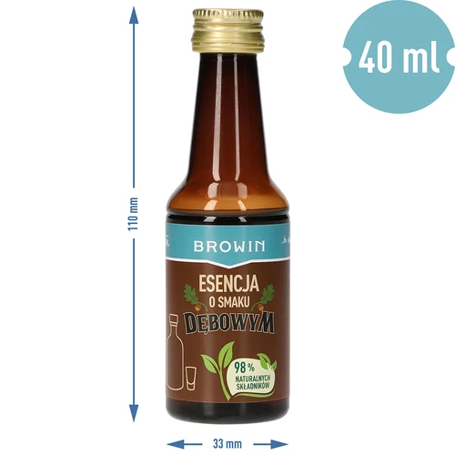 Ąžuolo skonio esencija su natūraliu aromatu ir ekstraktu – 40 ml, skirta 4 L - 8