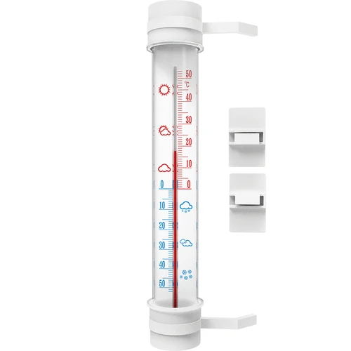 Baltas lauko termometras (nuo -50 °C iki +50 °C), 27 cm