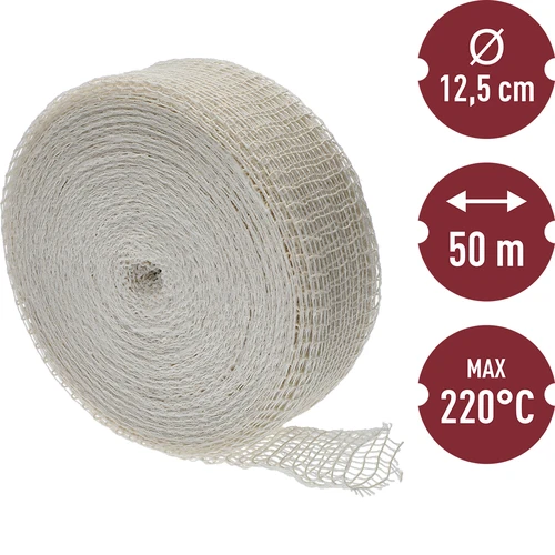 Baltas mėsos tinklelis, 12,5 cm x 50 m, su šiluminiu atsparumu iki 220 °C - 3