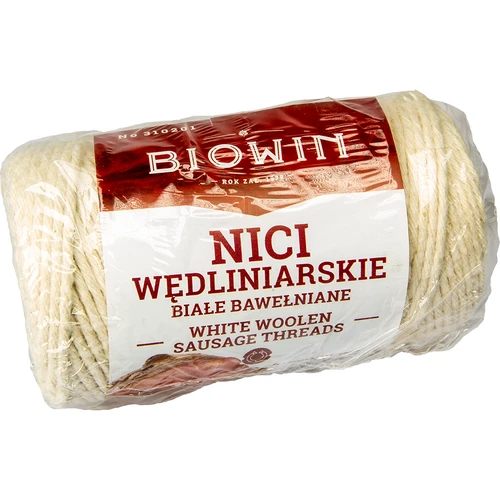 Balti medvilniniai mėsininko siūlai (240 °C), 55 m - 2