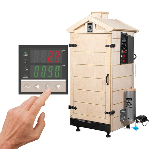 Berėmė rūkykla dragON PLYWOOD NATURE su skaitmeniniu valdikliu, 200L