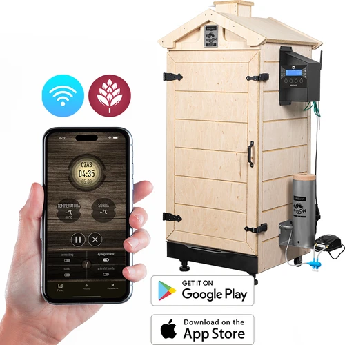 Berėmė rūkykla dragON PLYWOOD NATURE su „Wi‑Fi“ valdikliu, 200 l