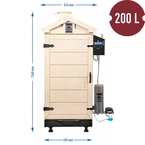 Berėmė rūkykla dragON PLYWOOD NATURE su Wi‑Fi valdikliu, 200 l - 8