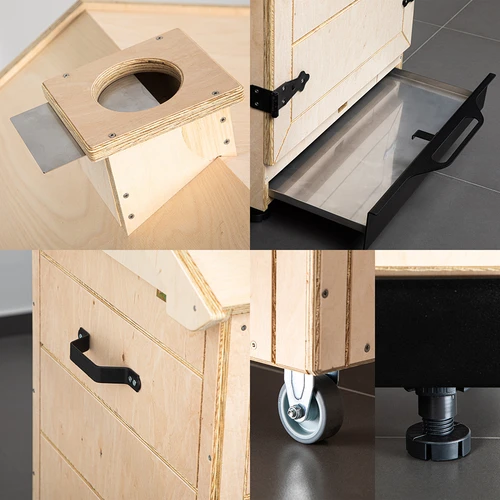 Rūkyklos kamera iš sertifikuotos faneros, berėmė, 200 l, su ratukais - 3