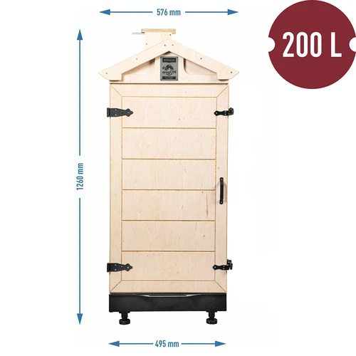 Rūkyklos kamera iš sertifikuotos faneros, berėmė, 200 l, su ratukais - 4