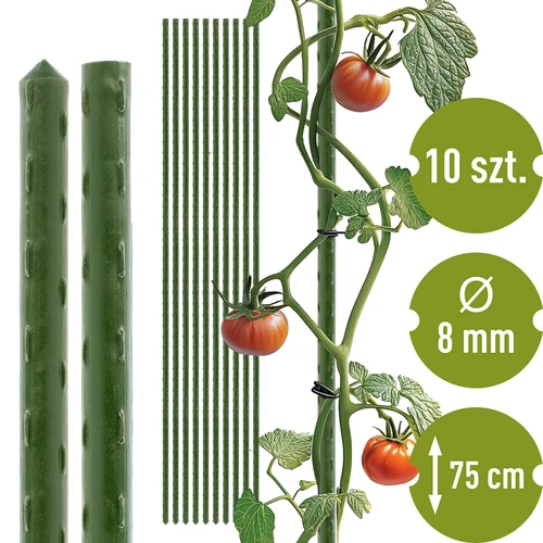 Bioogród sodo kuolai – plieniniai, dengti, 0,75 m, Ø 8 mm, 10 vnt.