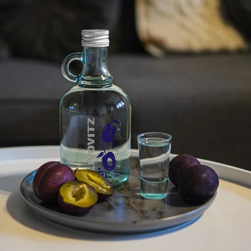 Butelis 500 ml su užsukamu dangteliu ir 2 spalvų spauda Slivovitz - 4 vnt. - 8