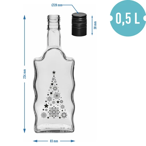 Klasztorna 500 ml butelis su užsukamu kamšteliu, spauda „Eglutė“, 1 vnt. - 5