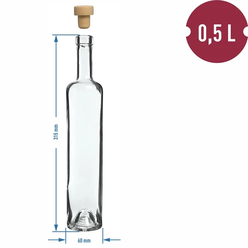 Marina 500 ml butelis su kamščiu, 1 vnt. - 4