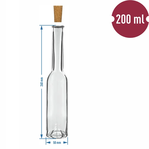 Butelis trauktinei 200 ml 6 vnt.+ 6 kamščių 23/18 - 7