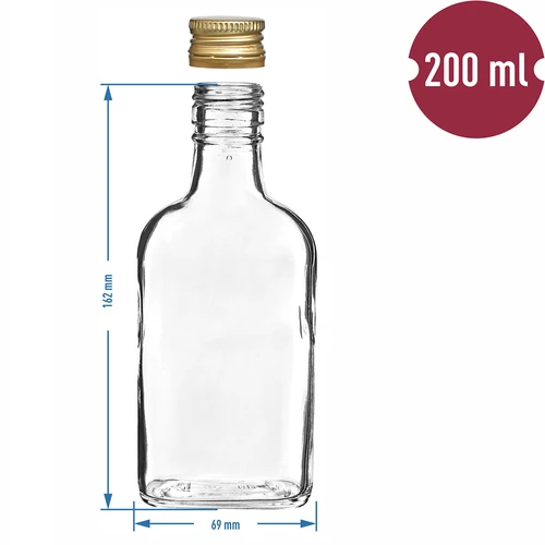 Butelis užpiltinėms, gertuvės formos, su užsukamu kamšteliu, 200 ml, 10 vnt - 6
