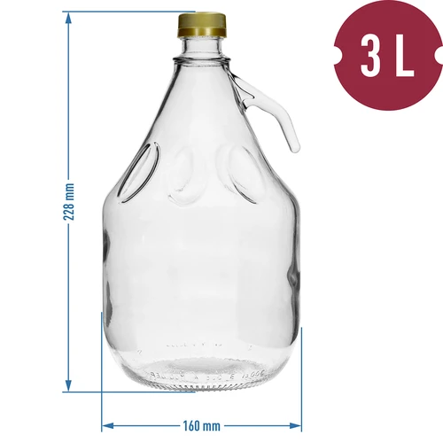 Demižonas 3L Dama su užsukamu kamšteliu - 4