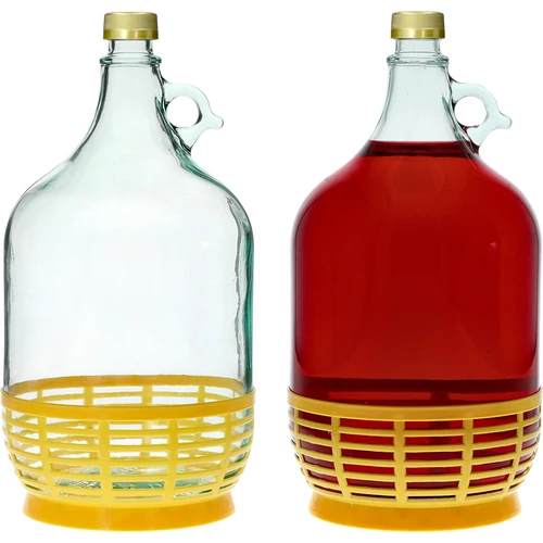 Demižonas Dama 5 l su užsukamu kamšteliu ir plastikiniu krepšiu - 3