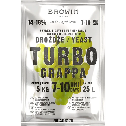 Distiliavimo mielės Turbo Grappa 7–10 dienų - 2