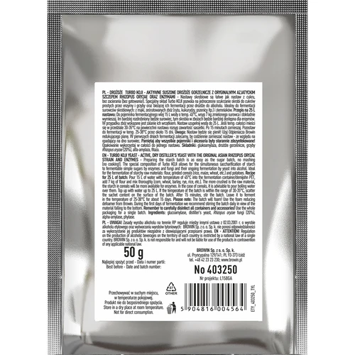 Distiliavimo mielės Turbo Koji, 50 g (be sacharifikacijos!) - 2