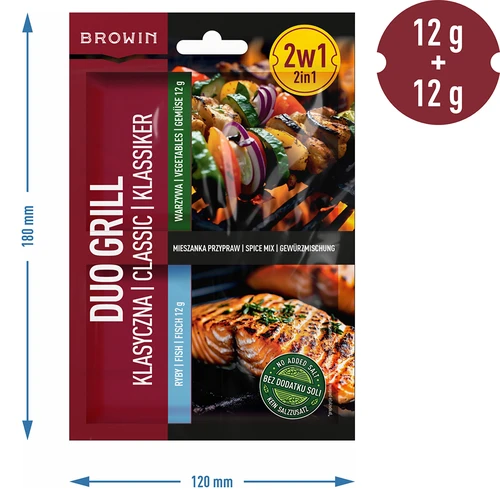 Duo Grill Klasikinė žuviai ir daržovėms – 2 viename prieskonių mišinys, 2 x 12 g - 4