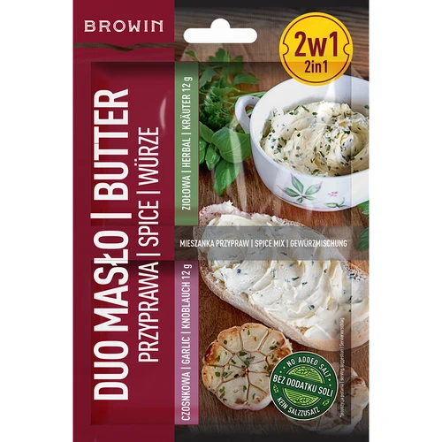 Duo Masło - česnakinis ir žolelių prieskonis 2 viename, 2 x 12 g