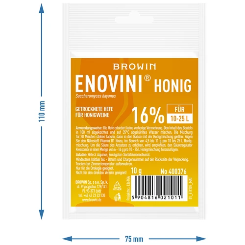 Džiovintos mielės midui Enovini Honig 10 g - 3