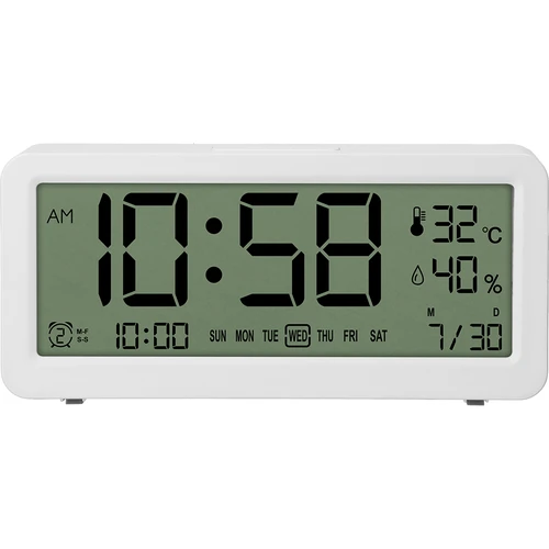 Elektroninė meteorologinė stotelė Soens – balta, su laikrodžiu ir kalendoriumi - 2