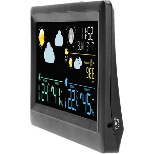 Elektroninė orų stotelė – belaidė, su jutikliu, juoda - 4