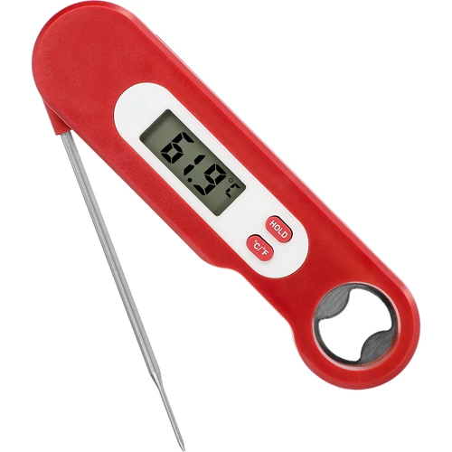 Elektroninis kulinarinis termometras su sulankstomu zondu (-50/+300℃), raudonas