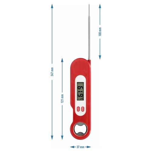 Elektroninis kulinarinis termometras su sulankstomu zondu (-50/+300℃), raudonas - 5